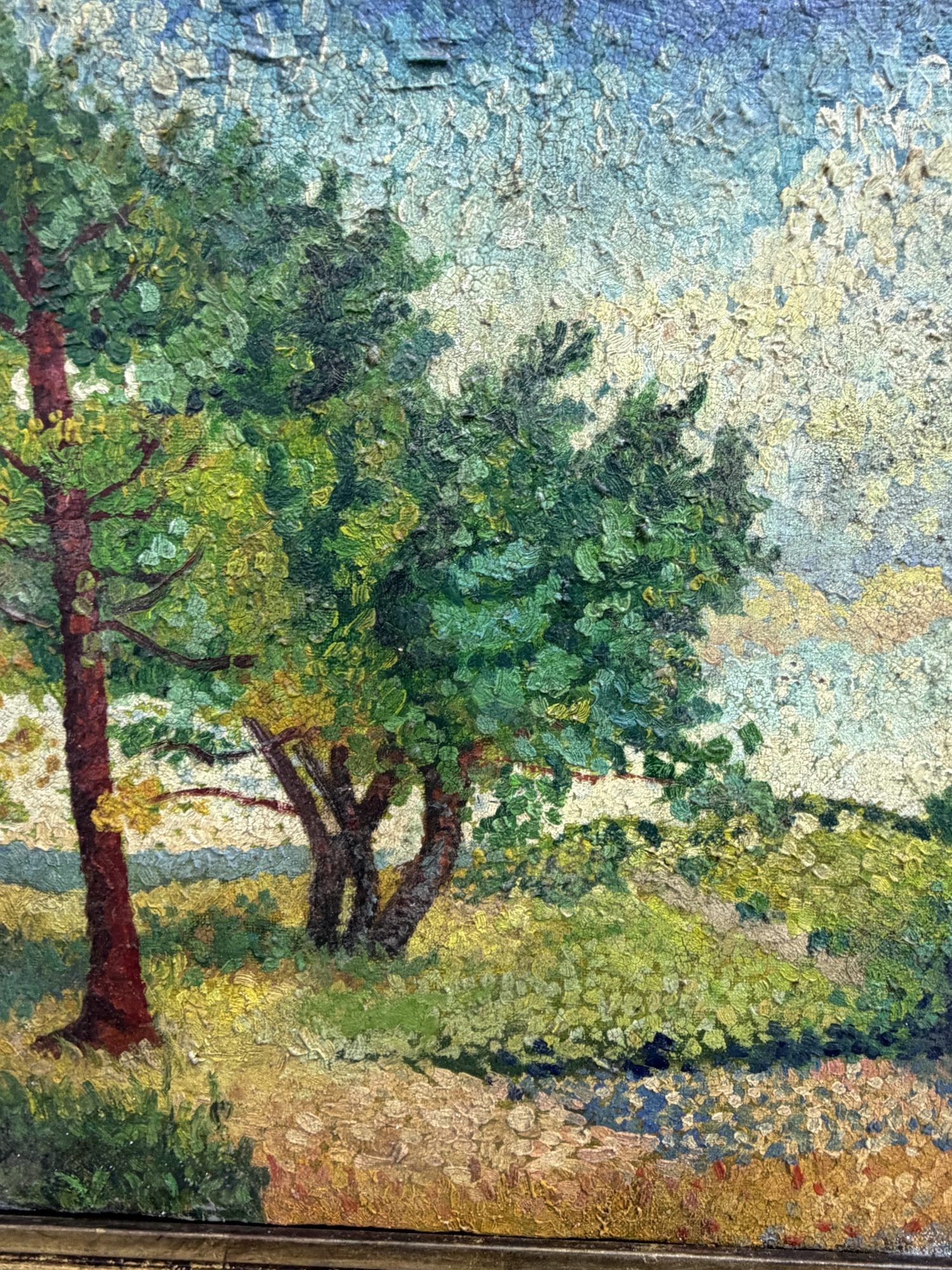 Superb Seurat Pointilist oil